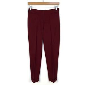 Lafayette 148 Pleated Trousers Pants Burgundy Red women’s 4